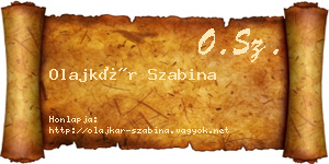 Olajkár Szabina névjegykártya