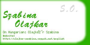 szabina olajkar business card